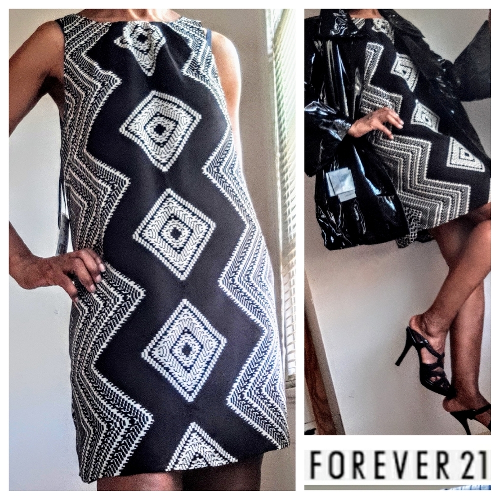 Forever 21 Tribal Print Black & Taupe Dress - NWT